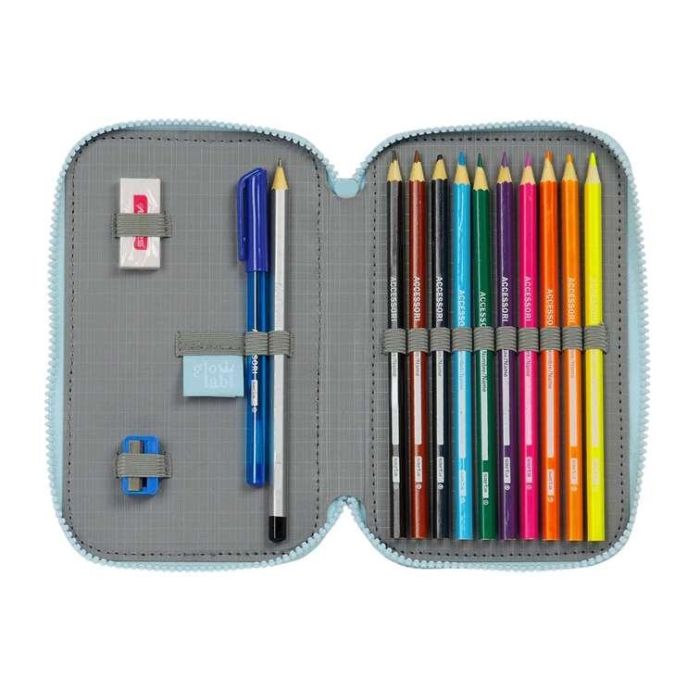 Plumier Doble Glow Lab Cisnes Azul 12.5 x 19.5 x 4 cm (28 piezas) 2 Plumier Doble Glow Lab Cisnes Azul 12.5 x 19.5 x 4 cm (28 piezas) 2