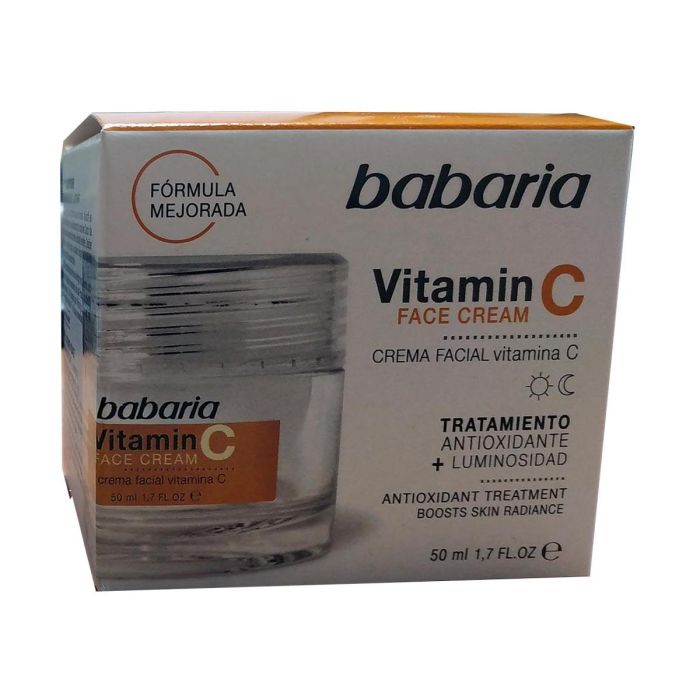 Babaria VITAMIN C + E Crema Facial Antioxidante Iluminadora Protección Luz Azul y Contaminación 50 ml
