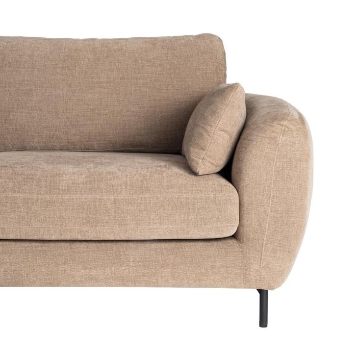 Sofá 3 Plazas Marrón Claro Tejido-Metal 229 X 92 X 88 cm