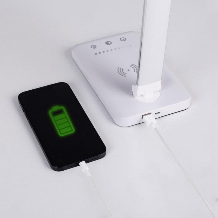 Lámpara de Mesa LED con Cargador Teléfono Inalámbrico 6W 420Lm CCT Regulable 2 Lámpara de Mesa LED con Cargador Teléfono Inalámbrico 6W 420Lm CCT Regulable 2