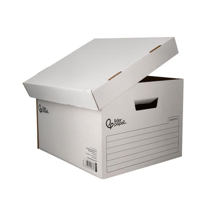 Cajon Contenedor Liderpapel Carton Automatico Para 3 Cajasarchivo Def. Folio - 4 Archivadores A-Z 387x333x260 mm 5 unidades 5