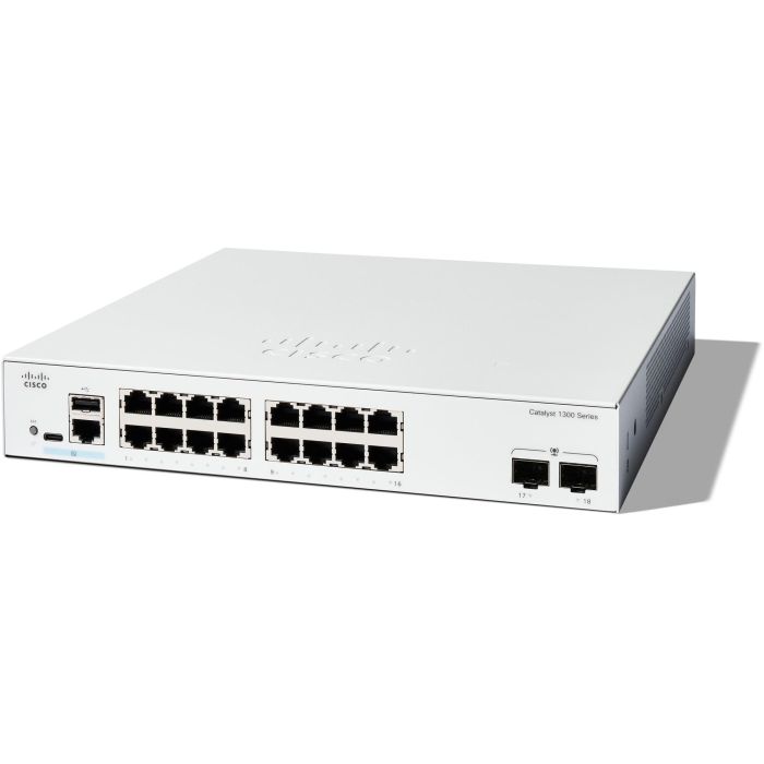 Cisco C1300-16T-2G Catalyst 1300 Switch L2/L3 gestionado, 16 puertos Gigabit Ethernet y 2x1G SFP 0 Cisco C1300-16T-2G Catalyst 1300 Switch L2/L3 gestionado, 16 puertos Gigabit Ethernet y 2x1G SFP 0