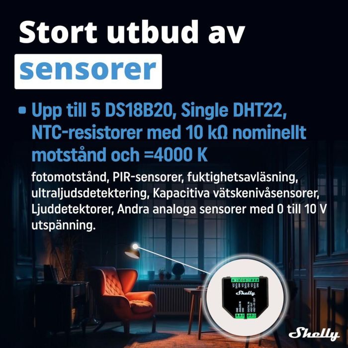 Shelly Accesorio "Plus Add-on" para Relés Plus, Sensor de Temperatura Integrado, Alámbrico, Plástico, Rango de Temperatura -20-40 °C 2