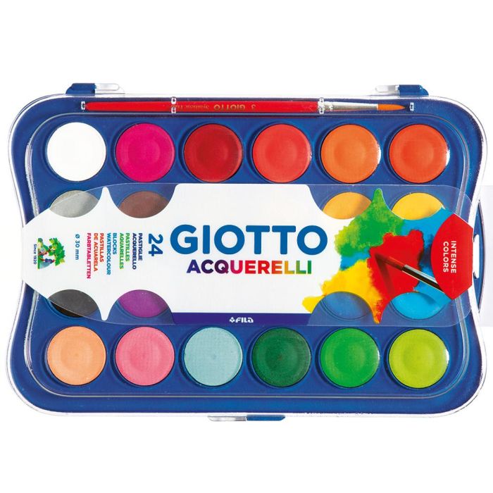 Acuarela Giotto 24 Colores Con Pincel Estuche De Plastico 1