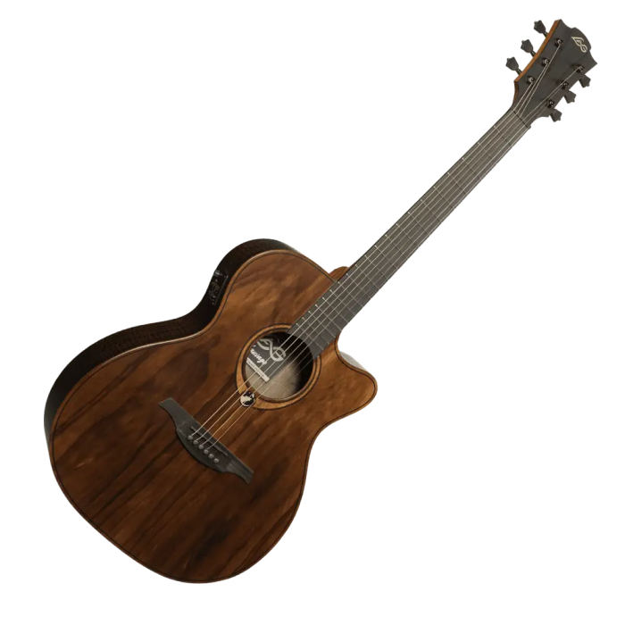 LAG Guitarra Acústica Auditorium Cutway A/E Sauvage Especia Electroacústica Folk Tapa Sólida Brankowood Acabado Satinado Relic Cutaway 2