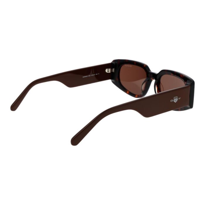 Gant Gafas GA00001 52E Gafas de Sol para Hombre, Montura Ovalada de Plástico Habana Oscuro, Lente Marrón 53 mm 1