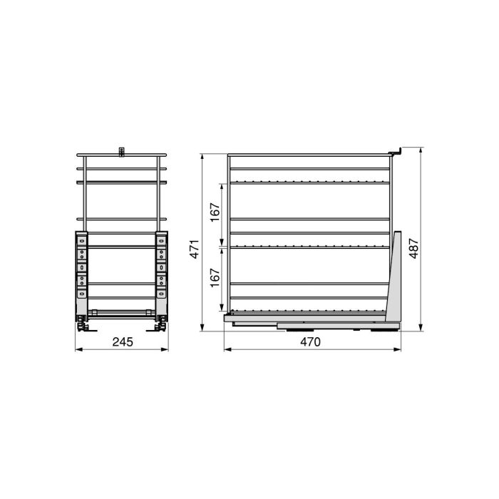 Emuca Carro extraíble Supra de fijación inferior con cierre suave, módulo 300mm, Acero, Cromado 4 Emuca Carro extraíble Supra de fijación inferior con cierre suave, módulo 300mm, Acero, Cromado 4