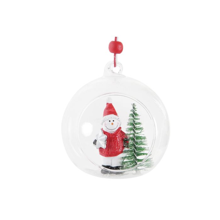 Decoracion Colgante Navidad Tradicional DKD Home Decor Rojo Blanco 7 x 8.5 x 8 cm (6 Unidades) 2