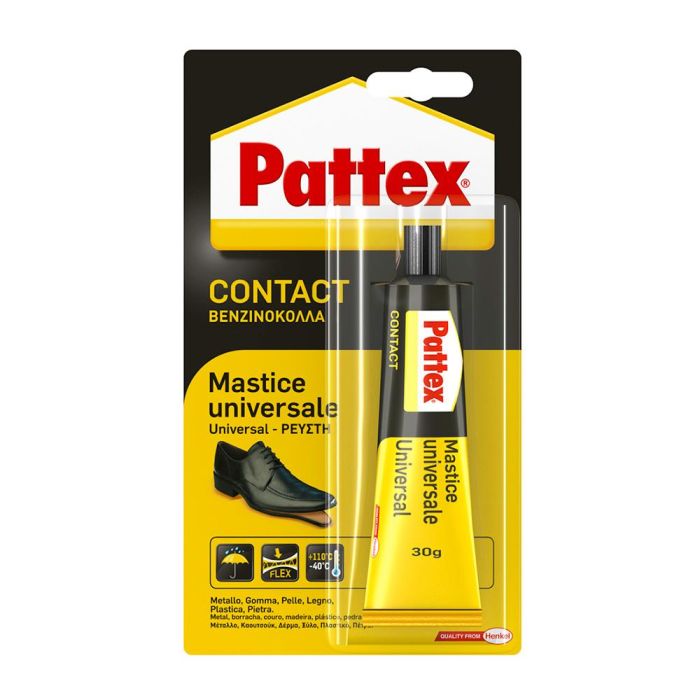 Pattex Cola de Contacto Contact 30 g - Fuerte, Flexible, Resistente a la Intemperie, Transparente