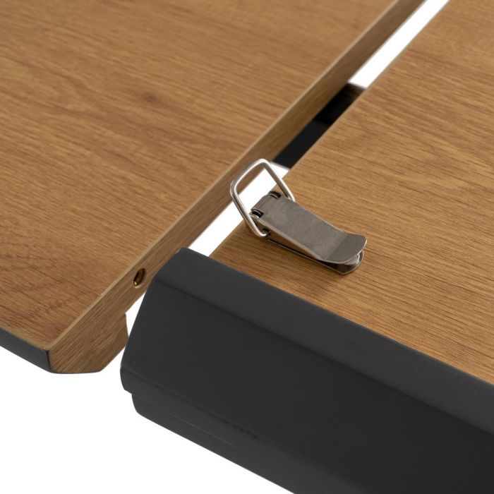 Mesa Extensible Natural-Negro Dm-Metal 120 X 120 X 76 cm