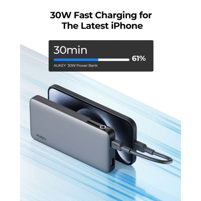 Powerbank Aukey PB-Y41 Gris 10000 mAh 1 Powerbank Aukey PB-Y41 Gris 10000 mAh 1