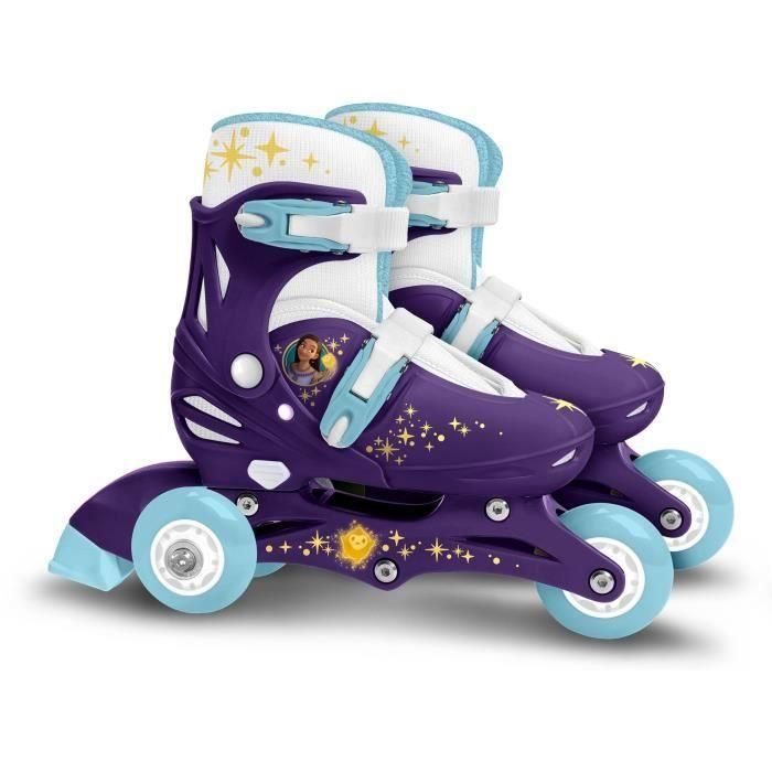 Patines en Línea Dos en Uno - DISNEY - WISH - 3 Ruedas - Tri skate y Roller en lino - Talla ajustable 27-30 2