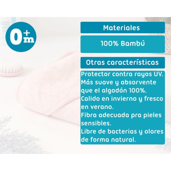 KioKids Toalla de Baño para Bebé 100% Bambú con Capucha Oekotex Standard 100, Rosa 76x76 cm - Piel Sensible +0 Meses 5 KioKids Toalla de Baño para Bebé 100% Bambú con Capucha Oekotex Standard 100, Rosa 76x76 cm - Piel Sensible +0 Meses 5