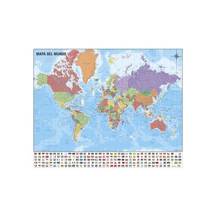 Mapa Erik Mural 40X50 Cm Mundo