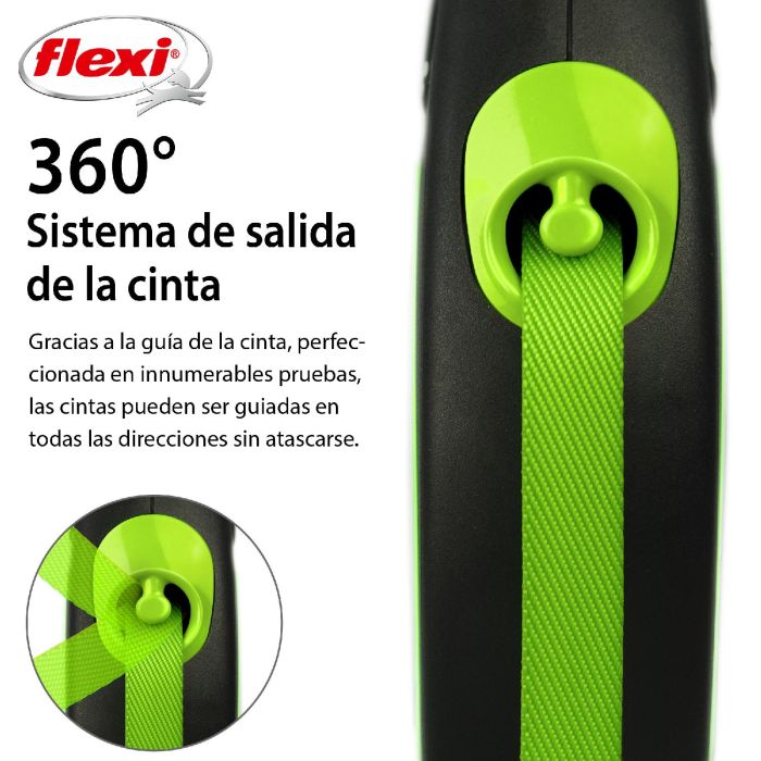 Correa Flexi New Neon M Cinta 5M Verde Neón 1 Correa Flexi New Neon M Cinta 5M Verde Neón 1