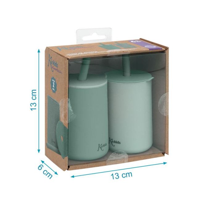 Vasos En Silicona Sage Con Pajita 3 Vasos En Silicona Sage Con Pajita 3