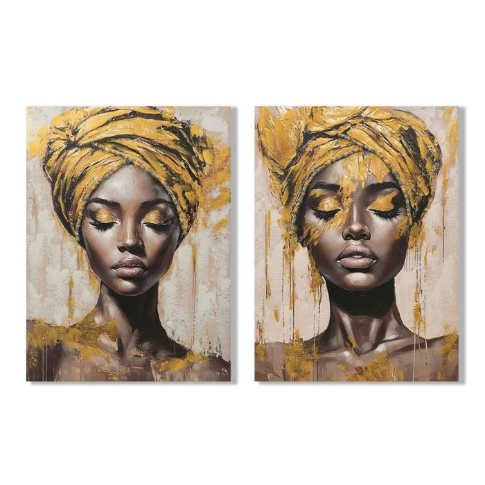 DKD Home Decor Cuadro Colonial Africana Dorado Marrón 120x90 cm Lienzo/MDF (2 Unidades) 0 DKD Home Decor Cuadro Colonial Africana Dorado Marrón 120x90 cm Lienzo/MDF (2 Unidades) 0