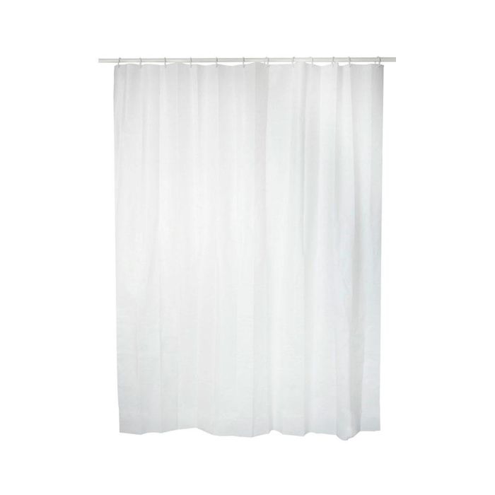 Exma Cortina de baño Basic blanca 140 x 180 cm impermeable anti-moho lavable en lavadora 1