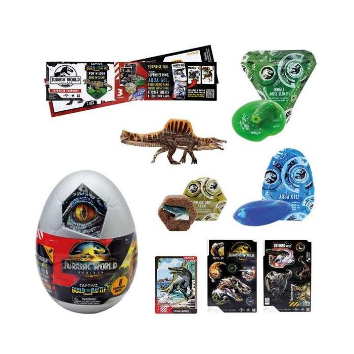 Captivz Huevo Sorpresa Jurassic World Rebirth Juguete Coleccionable con Muchas Sorpresas en su Interior para Niños +3 años 3 Captivz Huevo Sorpresa Jurassic World Rebirth Juguete Coleccionable con Muchas Sorpresas en su Interior para Niños +3 años 3