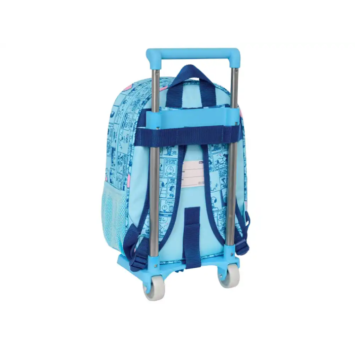 Mochila Escolar con Ruedas Snoopy Love Azul 26 x 11 x 67 cm 26 x 34 x 11 cm 1