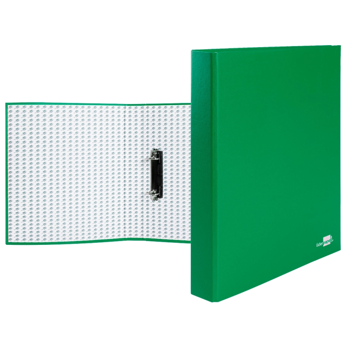 Liderpapel Carpeta de 2 anillas 25mm Folio Verde Carton Forrado Compresor Plastico 1