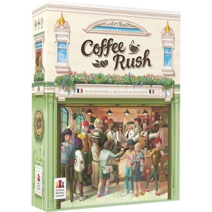 Asmodee KBGCR01FR Coffee Rush, Juego de gestión, para 2 o más jugadores, 30 minutos de juego Asmodee KBGCR01FR Coffee Rush, Juego de gestión, para 2 o más jugadores, 30 minutos de juego
