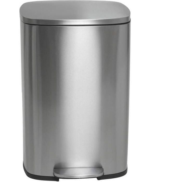 Kitchen Move ADMIRAL Papelera de Cocina Rectangular con Pedal 50L, Acero Inoxidable Cepillado, Cubo Interior y Protección para Suelos Kitchen Move ADMIRAL Papelera de Cocina Rectangular con Pedal 50L, Acero Inoxidable Cepillado, Cubo Interior y Protección para Suelos