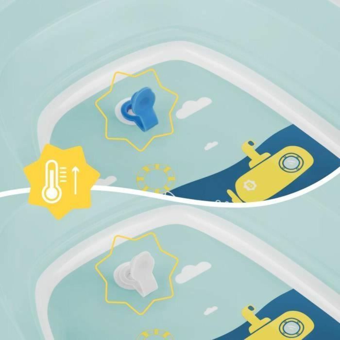 Badabulle BAD3661276184312 Bañera Plegable 35L, Súper Compacta, Tapón Drenaje con Indicador de Calor, Diseño Divertido 3