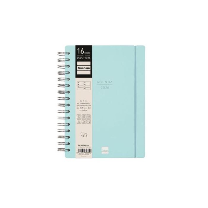 Finocam Agenda Haiku Espiral 16 Meses E10 Svh, Tapa Dura Azul, 2025-2026, Diseño Sofisticado con Espiral y Goma Elástica Finocam Agenda Haiku Espiral 16 Meses E10 Svh, Tapa Dura Azul, 2025-2026, Diseño Sofisticado con Espiral y Goma Elástica