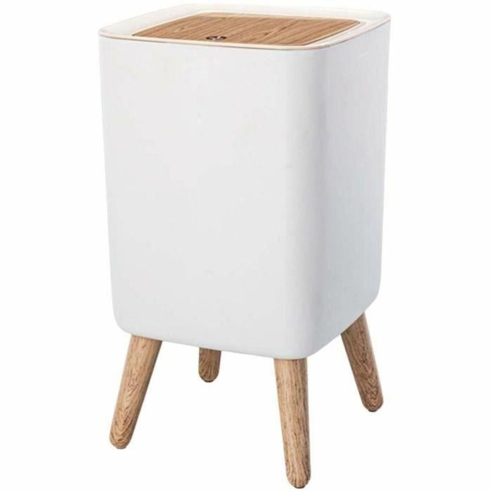 Kitchen Move KIT1700500248820 Papelera de baño con empuje independiente Malmo Square 10L Madera de diseño