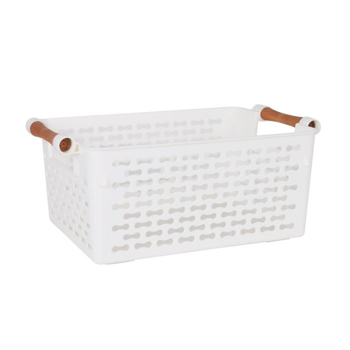 Confortime Cesta Multiusos con Asas de Madera, 30.5 cm Largo x 19 cm Ancho x 12.5 cm Alto (24 Unidades) 4