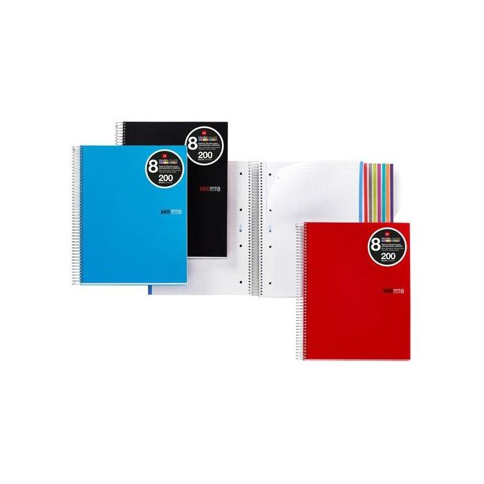 Bloc Miquelrius The Original Notebook 8 Micro.Tapa Pp A4 200H 70G Cuadric.5X5 Rojo 5 unidades