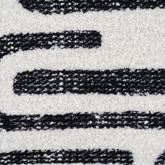 Cojín Blanco y Negro Algodón / Poliéster 40 X 60 cm