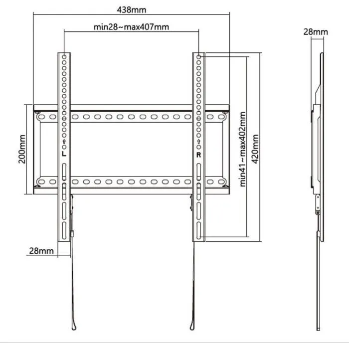 Stell Soporte de TV fijo SLIM Acero SHO 5200 5