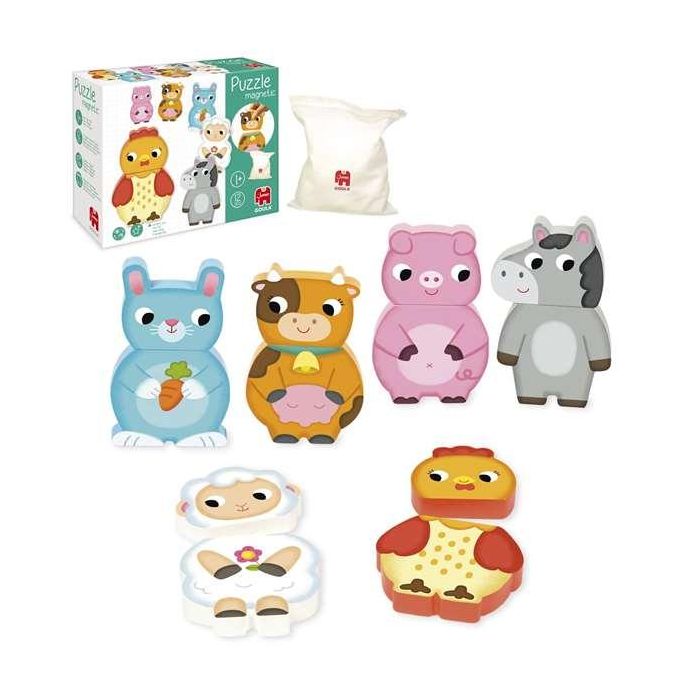 Puzzle magnético granja de madera goula 12 piezas, intercambiables 1 Puzzle magnético granja de madera goula 12 piezas, intercambiables 1