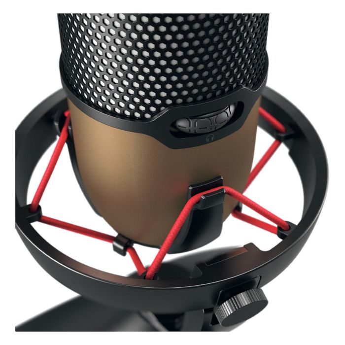 Cherry UM 9.0 PRO RGB Micrófono de Superficie para Mesa, 24 bit 192 kHz, Conexión USB, Negro y Bronce