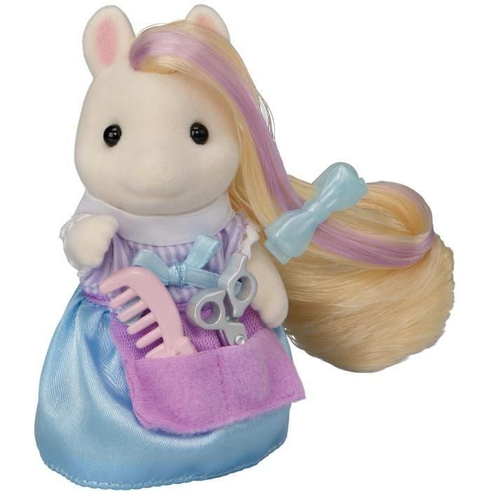 Sylvanian Families Mamá Poni - Set de Muñeca y Kit de Peinado con Carrito de Accesorios para Crear Peinados y Estilos Únicos (17 Piezas) 1