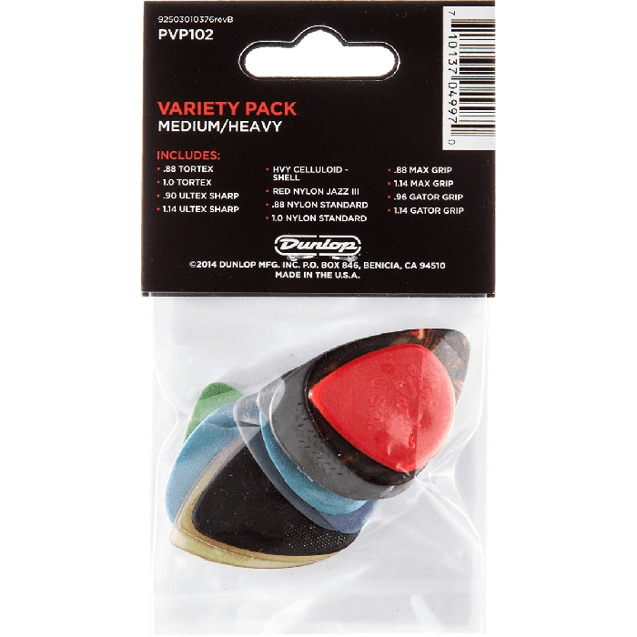 Dunlop Pack Variety Púas Guitarra Medium - Heavy / Pack 12 Unidades 1