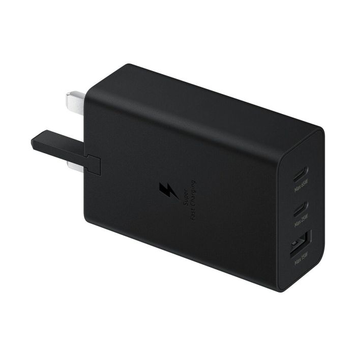 Samsung EP-T6530NBEGEU Cargador de Pared 65W Triple Puerto para Carga Rápida con 2x USB-C y 1x USB-A Negro 32