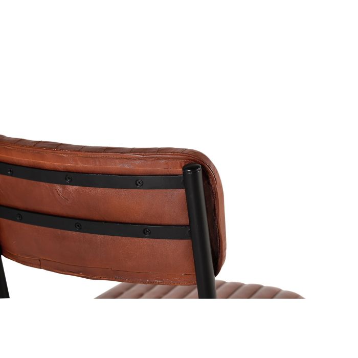 Giner y Colomer - Lote de 2 Sillas Cuero Natural y Metal Marrón Negro 3