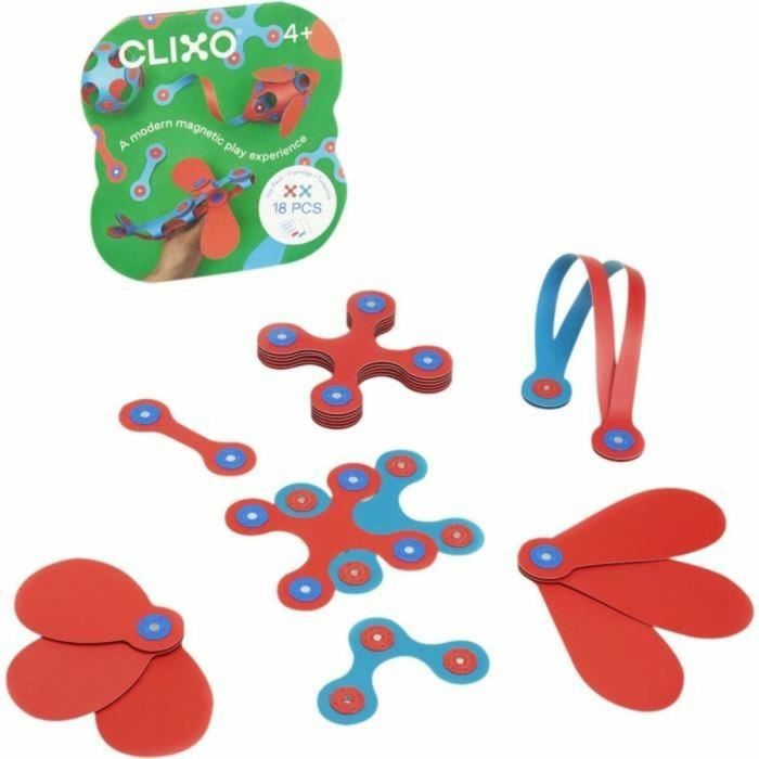 Gipsy Toys AAADG59437 Juego de Construcción Magnético Itsy CLIXO con 18 Piezas, Multicolor, para Niños +4 Años