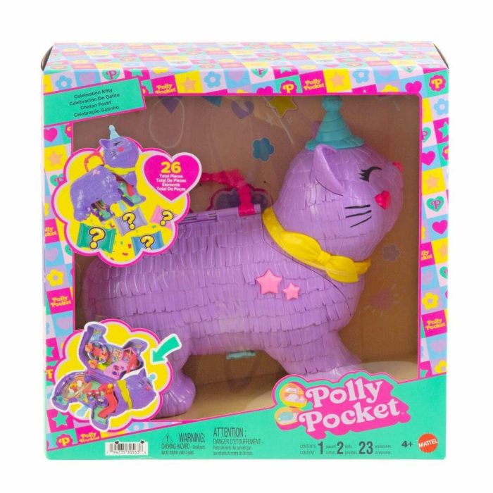 Polly Pocket JFT90 - Set Fiesta de Gatitos con Minifiguras y Accesorios 16
