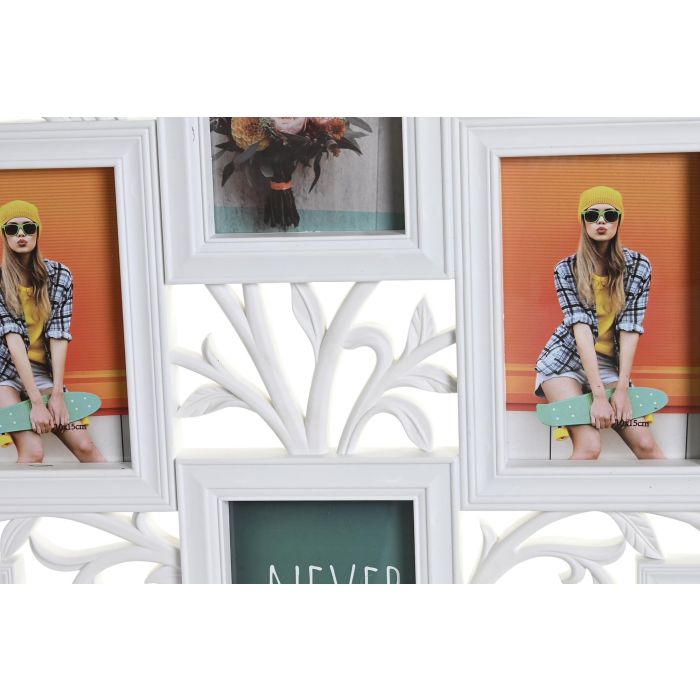 Marco Multifoto Urban DKD Home Decor Blanco 2 x 49 x 65 cm (2 Unidades) 2