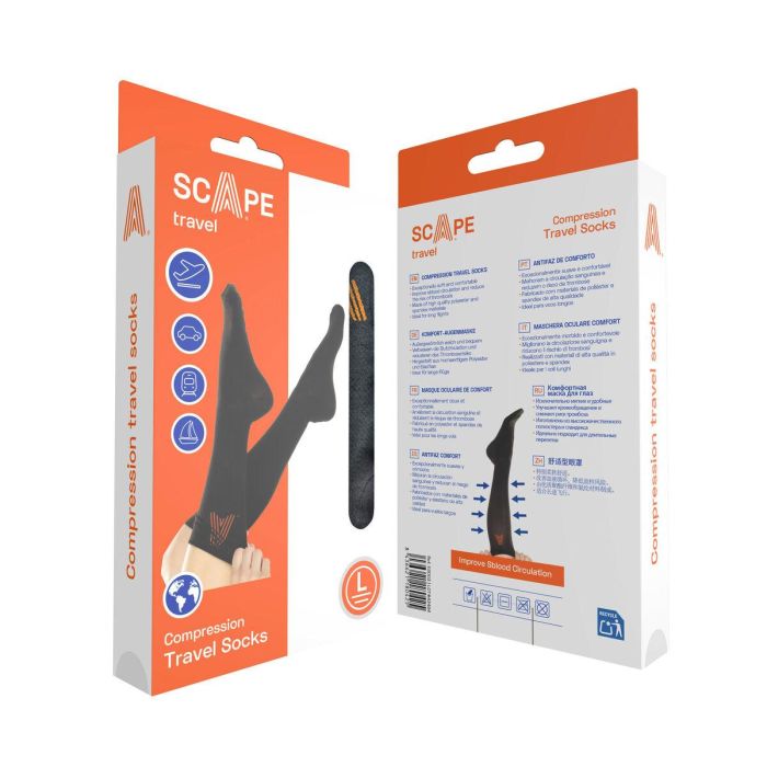 Calcetines de Compresión Scape Travel Negro 2 Calcetines de Compresión Scape Travel Negro 2