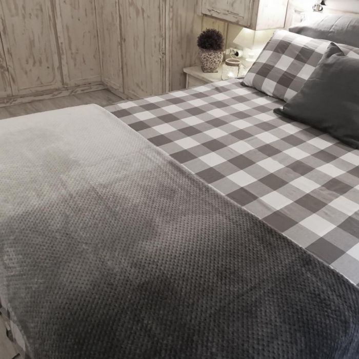 Home Deco Factory Manta Gris Tie Dye XXL Punto Nido Abeja Suave 150x200 cm 5