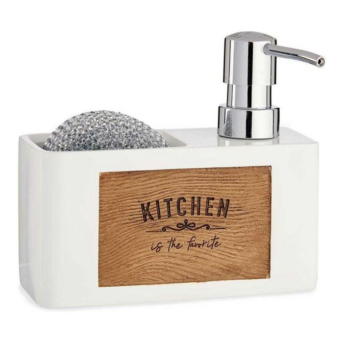 Dispensador de Jabón Blanco Madera Plástico (6 x 13 x 15 cm)