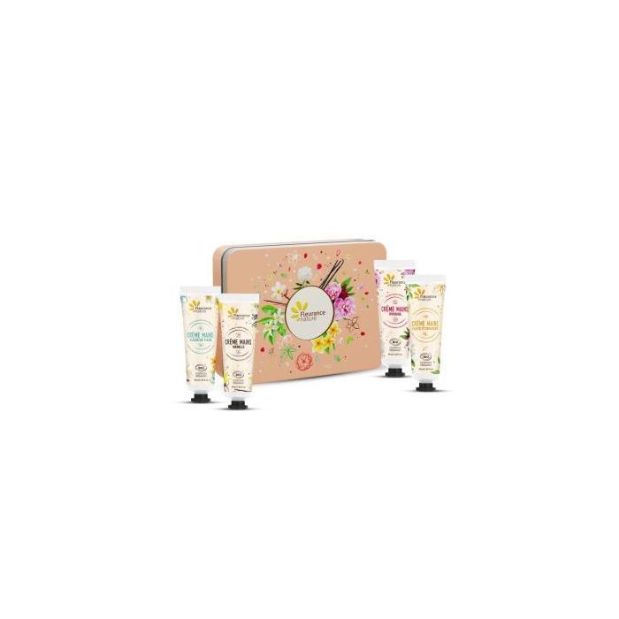 FLEURANCE NATURE Cofre Cuarteto Crema de Manos Azahar, Tiaré, Peonía, Vainilla 4x30 ml