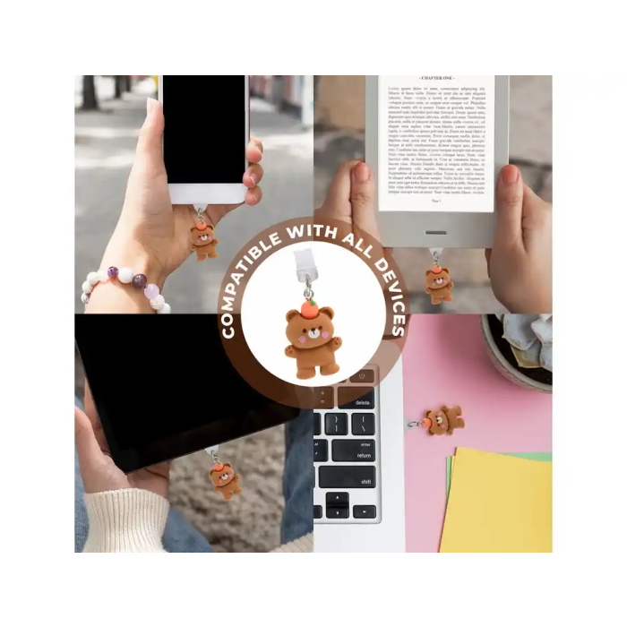 Wondee Funny Lightning Carrot Bear - Charm Protector Decorativo para Puerto de Carga de Smartphone, Compatible con Conector Lightning