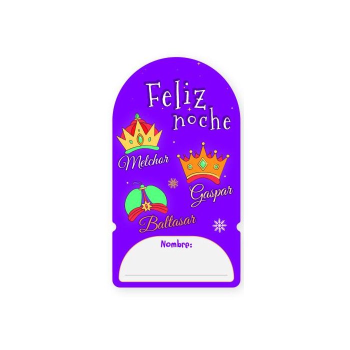 Bismark 333589 Pack 6 Etiquetas Adhesivas Reyes Magos 6x16,5 cm para Regalos