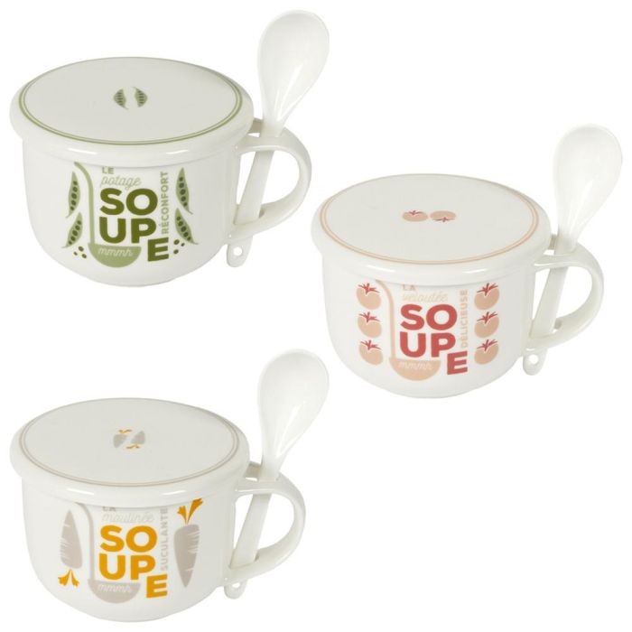 Taza Sopa 550 Ml Con T Y Cuchara Home Deco Factory 2